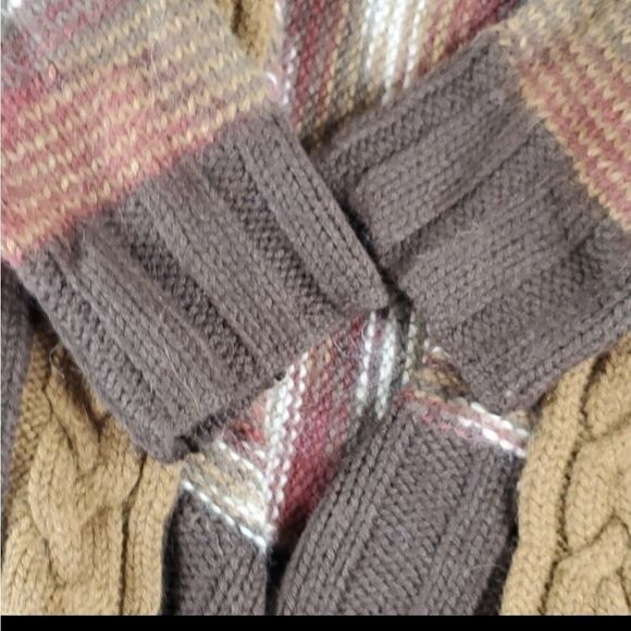 PERU PERUVIAN BEYOND THREADS OPEN TAN BROWN SUPER SOFT CARDI CARDIGAN SWEATER - Picture 5 of 7